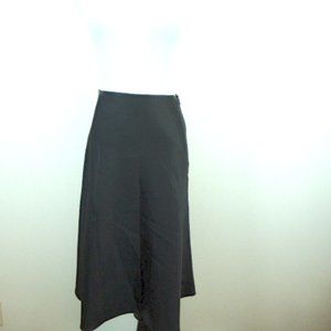 Tara Jarmon Paris black A line full satin skirt 4 6 i36
